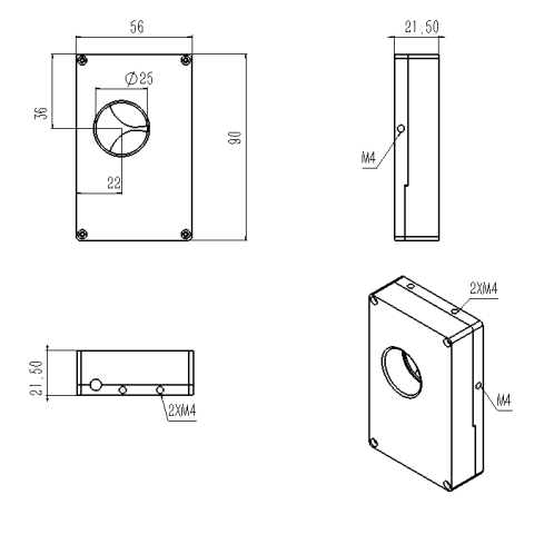 超快電動(dòng)激光快門(mén)25mn快門(mén)尺寸圖