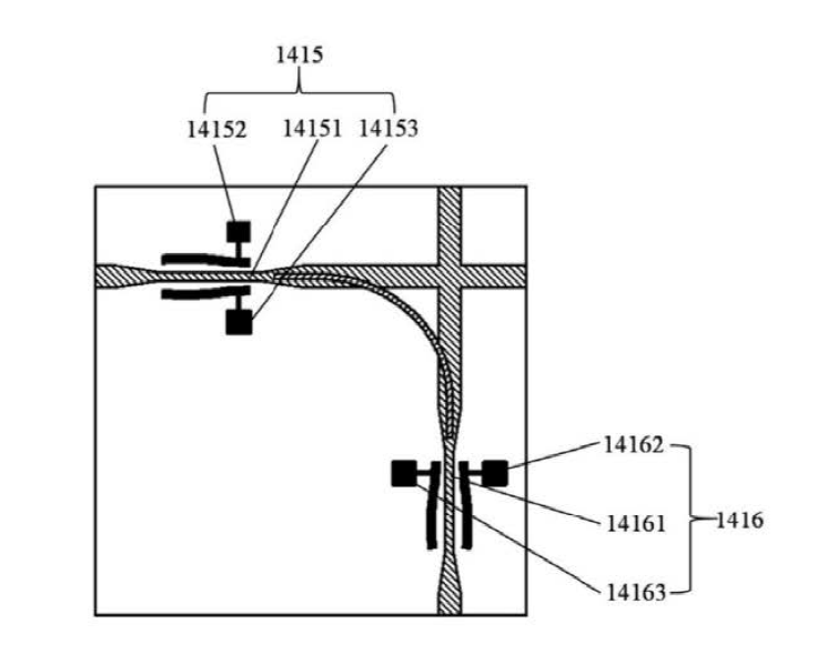橫向旋轉器電極與液晶波導布局示意圖2 - 廣西科毅光通信 橫向旋轉器電極與液晶波導布局示意圖2 - 廣西科毅光通信